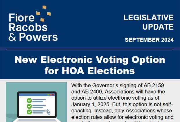 E-News Legal Update - New Electronic Voting Option for HOA Elections