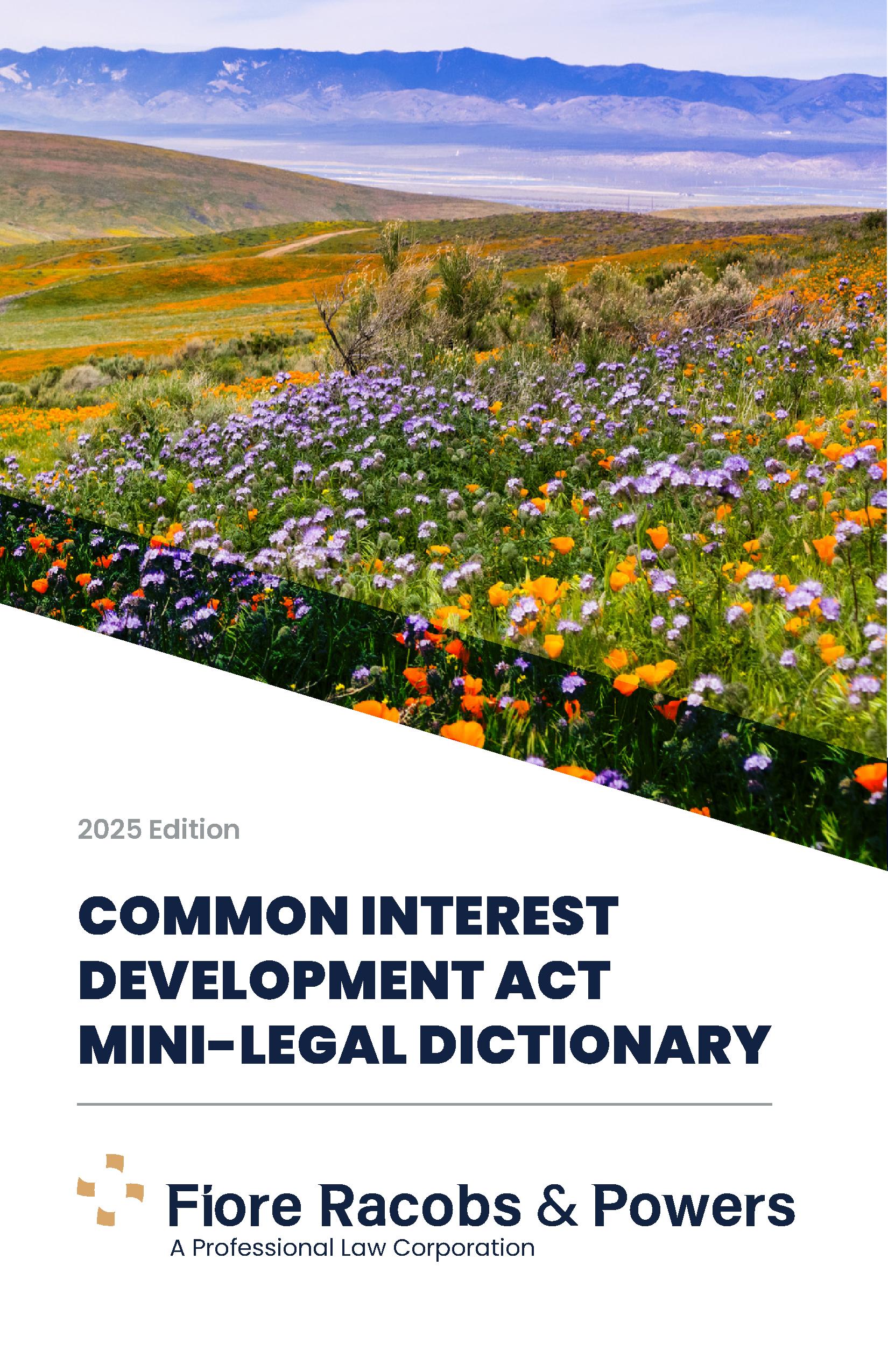 2025 Common Interest Development Act Mini-Legal Dictionary